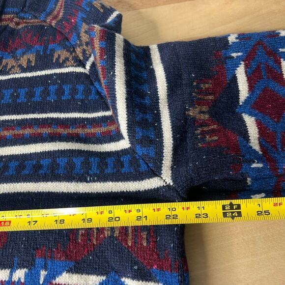 H&M Mens XL Wool Blend Cardigan Sweater Aztec Shawl Collar Academia Southwestern - Picture 7 of 7